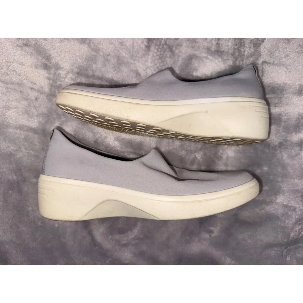 ECCO Danish Design Womens Grey Textile Slip On Wedge Platform Sneakers Size 39